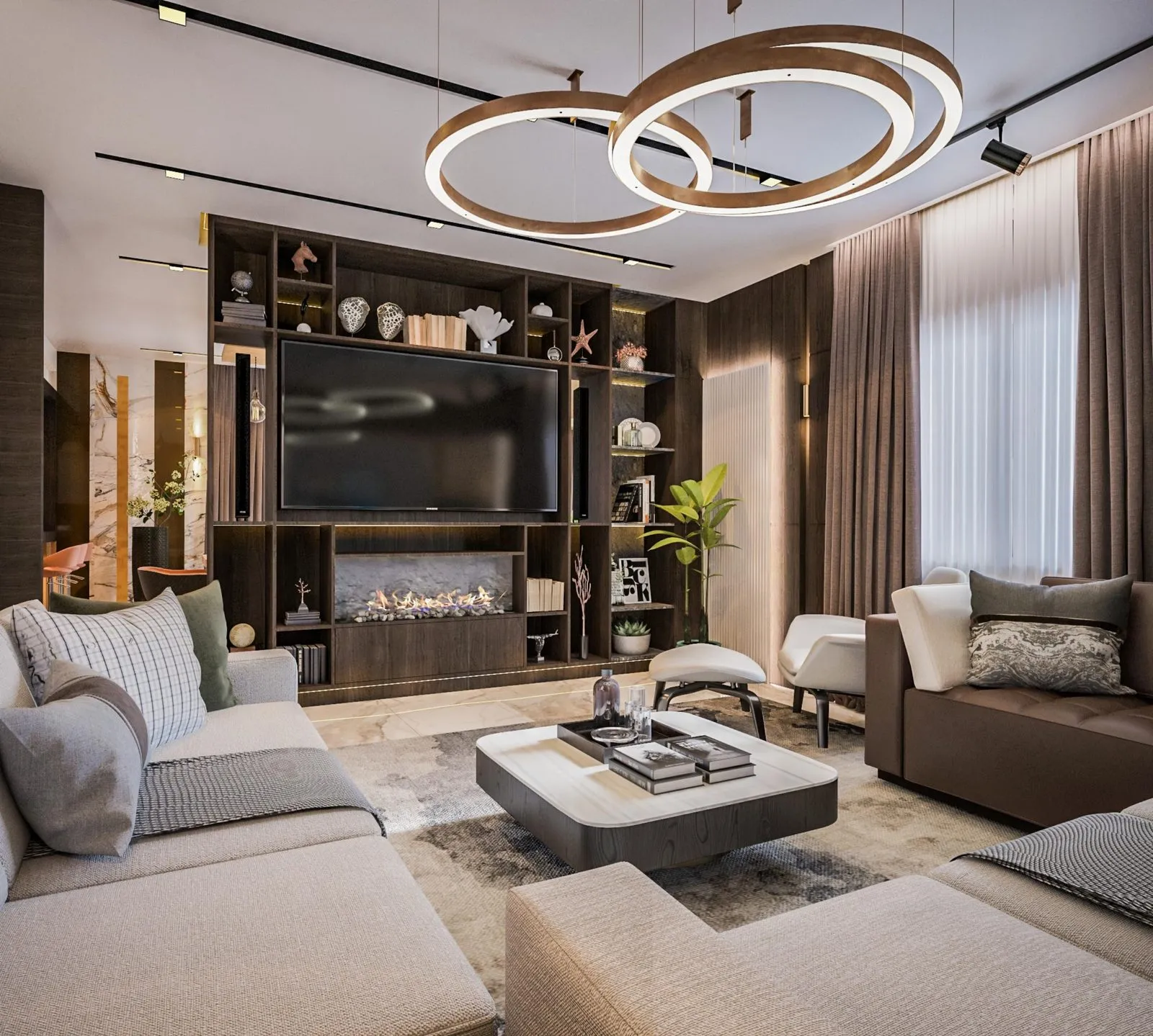 Luxury villa living room interior design