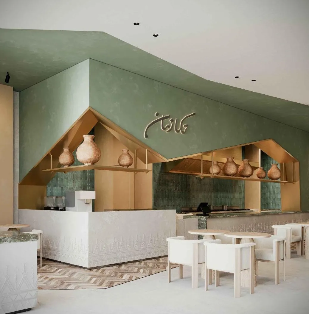 Restaurant counter design render